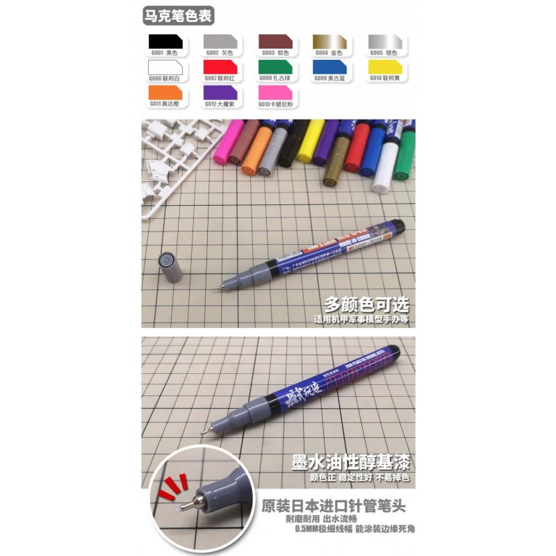 Mo Shi MS-043 Penaline and Lining Gundam Model Marker Pen G002 Grey