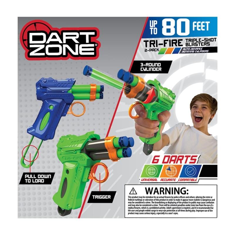 Dart Zone - Tri-Fire Quickfire Blaster 2 Pack