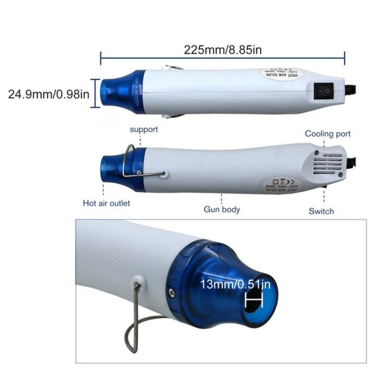 220V 300W Hand Hold Hot Air Heat Gun Blower Plastic Shrink Tube Gun Gum Remover with On/Off Switch UK Plug DIY Tool