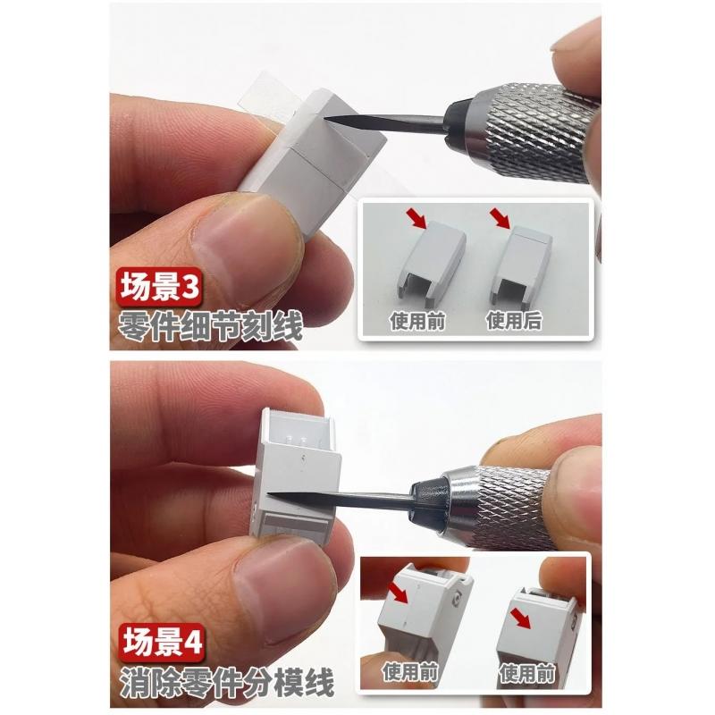 Moshi MS073  Tungsten Steel Scriber Parting Line C-Plane Triangle Scraper Mo Shi Engraving Chisel Panel Line Engrave