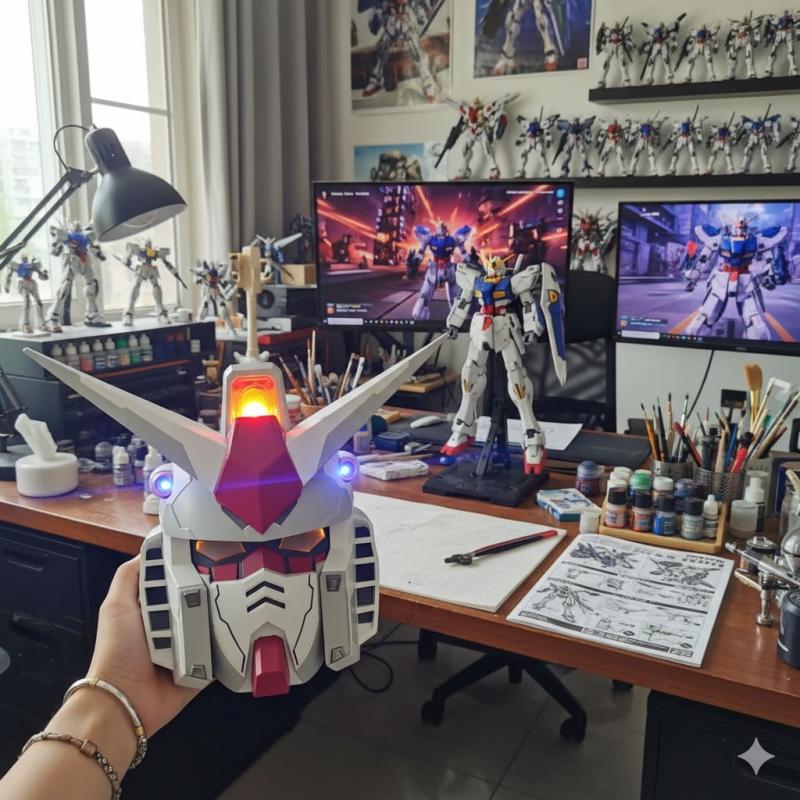 [FU BAN] BN Head Collection RX-78-2 Gundam Head Display / Wearable Helmet with LED Light