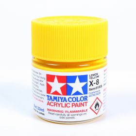 Tamiya Color Acrylic Paint X-08 (Lemon Yellow) (23ml)