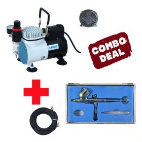 [HSENG] AF-18-2 Mini Airbrush Compressor with HS-29 Dual Action Top Gravity Feed Airbrush