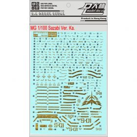 [Da Lin] Water Decal for MG 1/100 Sazabi Ver. Ka. (Bronzing Gold Color Coating)