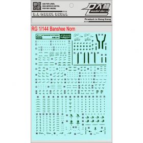 [Da Lin] Water Decal for RG 1/44 Banshee Gundam (Bronzing Green Color Coating)