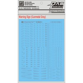 [Da Lin] Water Decal for Gunmetal Grey (Silver) Caution Warning Sign - General Purpose