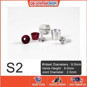 [Metal Part] Metal Thruster / Vents for Gundam Kit (S2, Silver, Red) (2 Units)