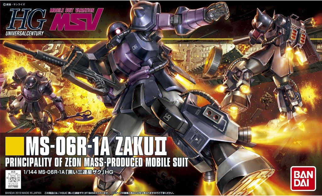 [151] HGUC 1/144  MS-06R-1A Zaku II (Black Tri-Stars Custom)
