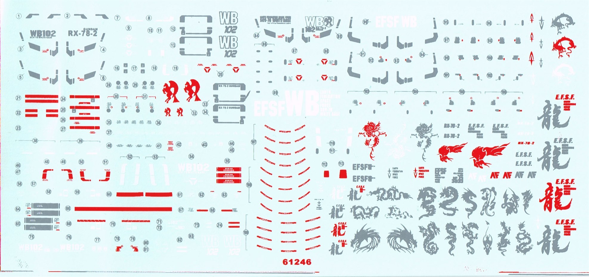 DL Water Decal Stickers for Bandai MG 1/100 RX 78 2 Gundam ver 3.0 Model Gunpla 