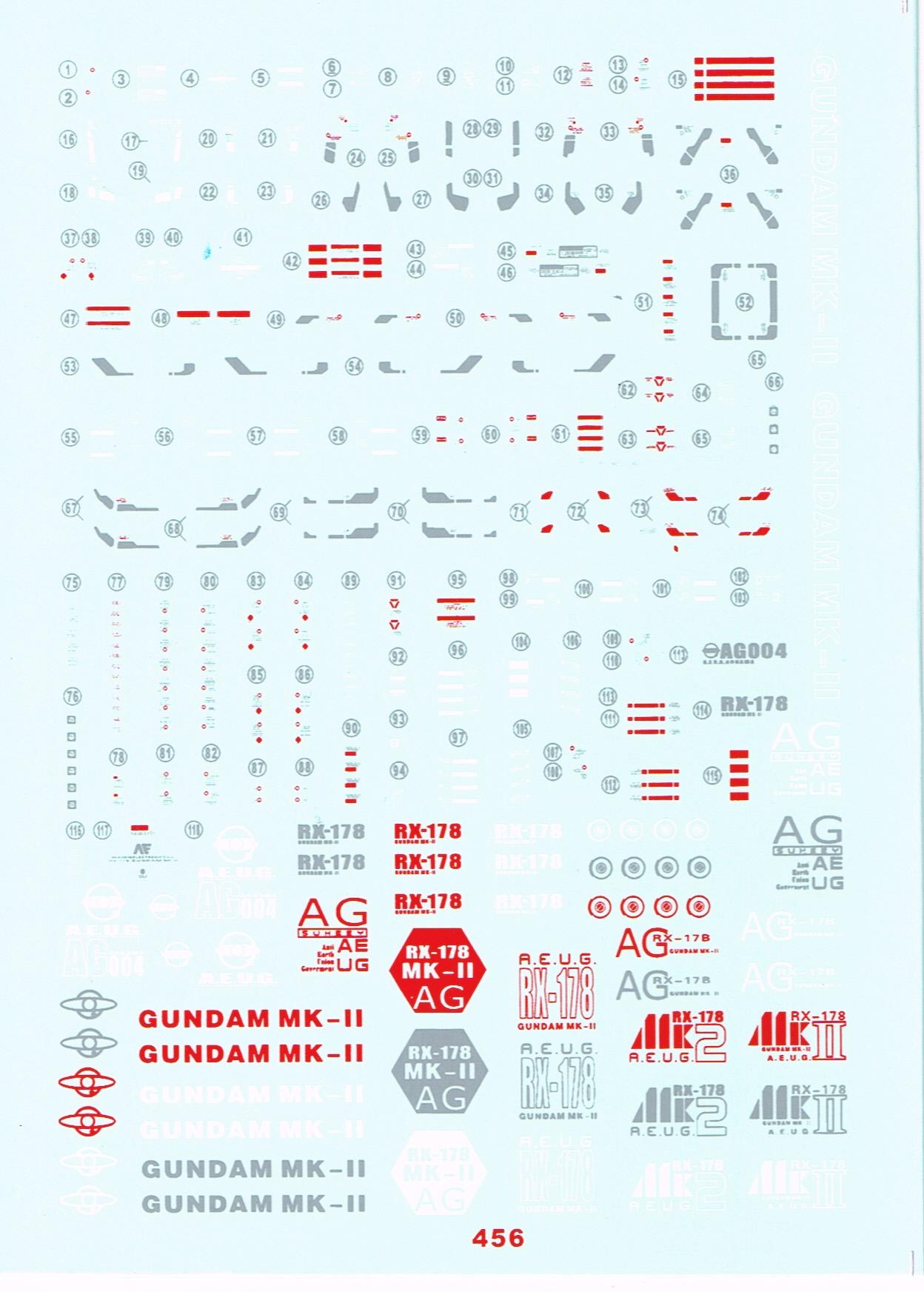 [Water Decal] PG RX-178 MK-II MK2 AEUG Gundam