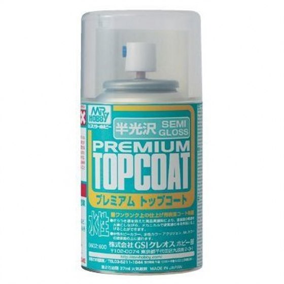 [B602] MR Hobby Premium Top Coat Semi Gloss 88ml Spray