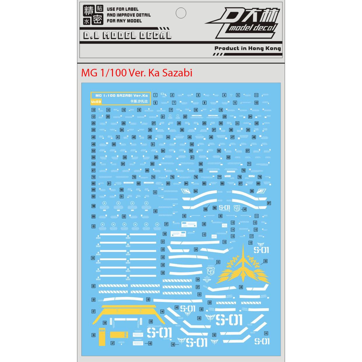 [Da Lin] Water Decal for MG 1/100 Ver. Ka Sazabi