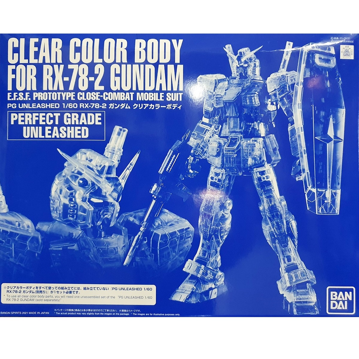 P-BANDAI PG UNLEASHED 1/60 RX-78-2 Gundam Clear Color Body Plastic Model Kit