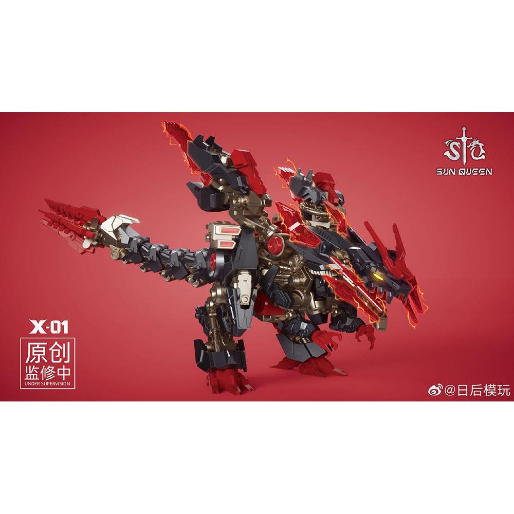 Sun Queen X-01 Dinosaur Mechanical Beast Model Kit (Black / Red)